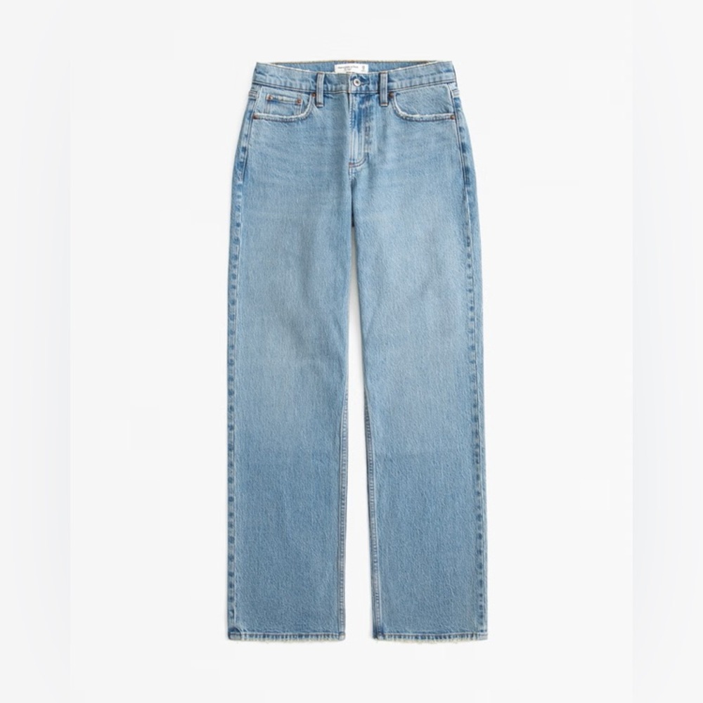 Abercrombie low rise baggy jean medium wash